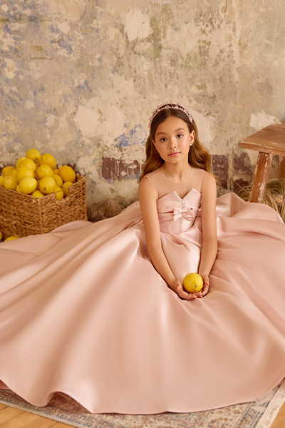 Pentelei Couture Girls Satin Ball Gown | Special Occasion