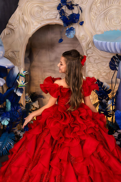 Scarlett Rêverie Couture Gown – Luxury Red Ball Gown for Special Events