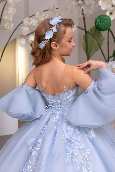 Seraphielle Bleu Couture Girls Pageant Gown | Fashion Couture