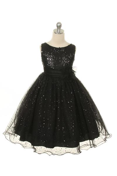 Girl Black Sequin Party Dress For Special Occasions
