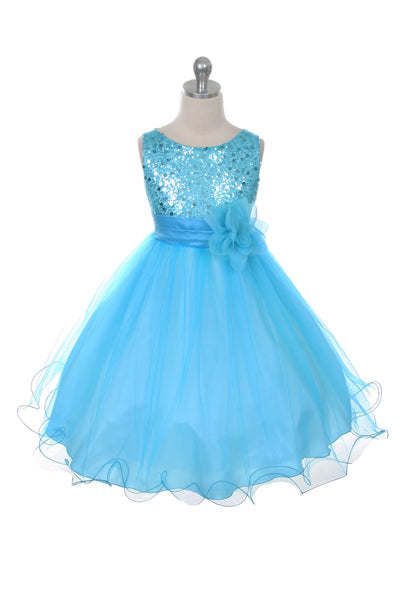 Lovely Sequin And Tulle Party Dress For Girls