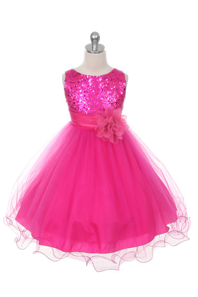 Lovely Sequin And Tulle Party Dress For Girls