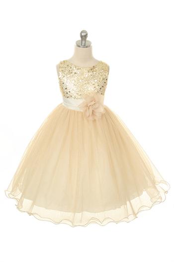 Lovely Sequin And Tulle Party Dress For Girls
