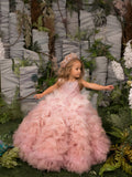 Rosalina Couture Gown – Luxurious Pink Ruffle Ball Gown for Girls