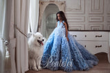 Aria Sky Ombré Couture Dress – Pentelei Girls Pageant Gown
