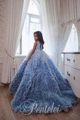 Aria Sky Ombré Couture Dress – Pentelei Girls Pageant Gown