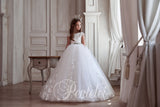 Lydia Pentelei Couture White Floral Ball Gown - Communion Dress