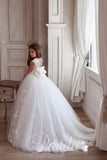 Lydia Pentelei Couture White Floral Ball Gown - Communion Dress