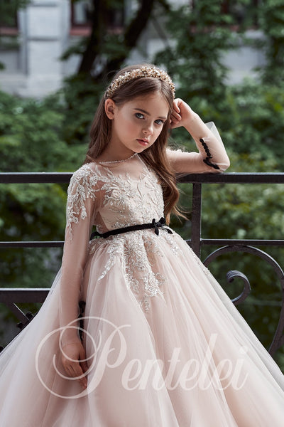 Pentelei Couture Liana Blush Embellished Ball Gown