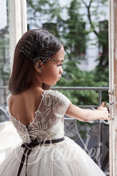 Lilou Pentelei Couture Gown – Embellished Ivory Ball Gown for Special Occasion