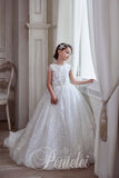 Pentelei Couture Everly Grace White Lace Communion Gown