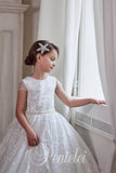 Pentelei Couture Everly Grace White Lace Communion Gown