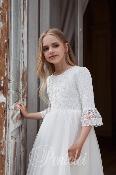 Arabella Pearl Lace Gown – Custom Pentelei Couture