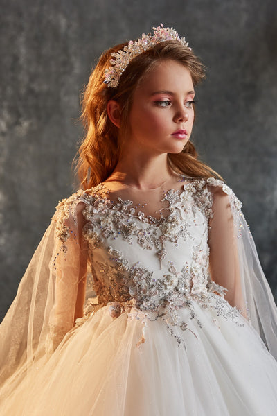Anastelle Grace Ivory Gown with Cape – Pentelei Couture
