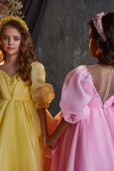Seraphina Belle Yellow Girls Gown – Pentelei Couture