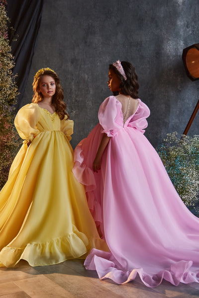 Seraphina Belle Yellow Girls Gown – Pentelei Couture