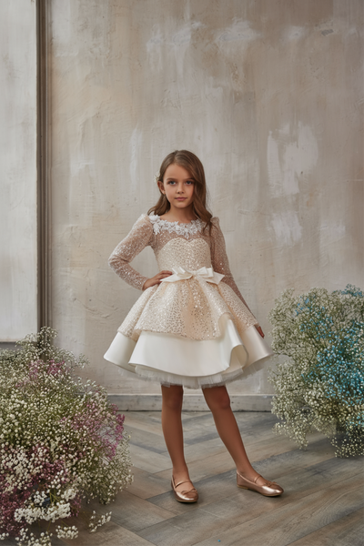 Pentelei Couture Evelina Sequin Bloom Girls Dress