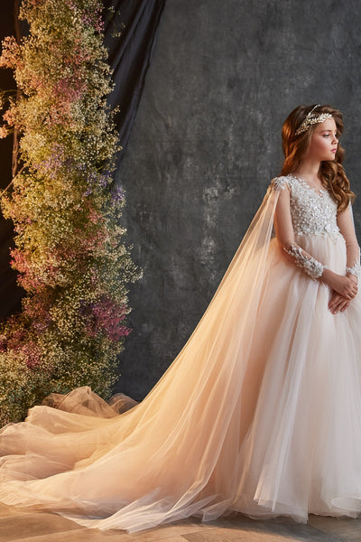 Elegant Communion Flower Girl Gown | Pageant Style by Pentelei Couture