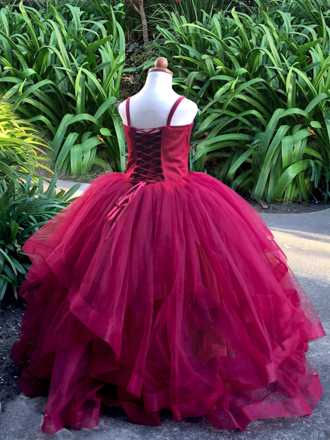 Satin Tulle Flower Girl Pageant Communion Gown Baby Birthday Dress