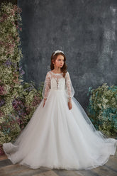 Alessia Gown – Pentelei Couture Long Sleeve Girls Dress