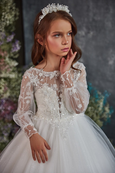 Alessia Gown – Pentelei Couture Long Sleeve Girls Dress
