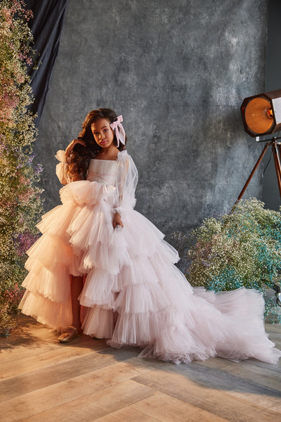 Luxury Pentelei Couture Layered Tulle Gown for Girls – Perfect Special Occasion Dress