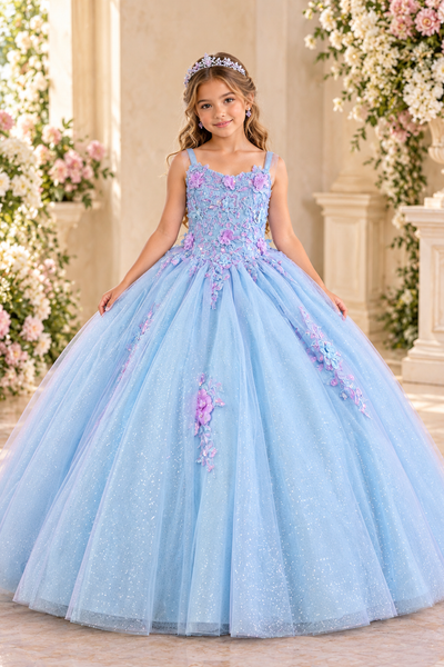 Girls Floral Ball Gown for Pageants & Formal Events