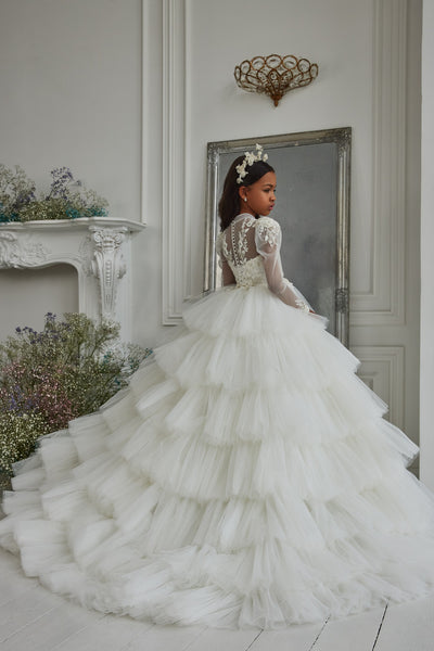 Pentelei Couture Communion Gown – Elegant White Lace