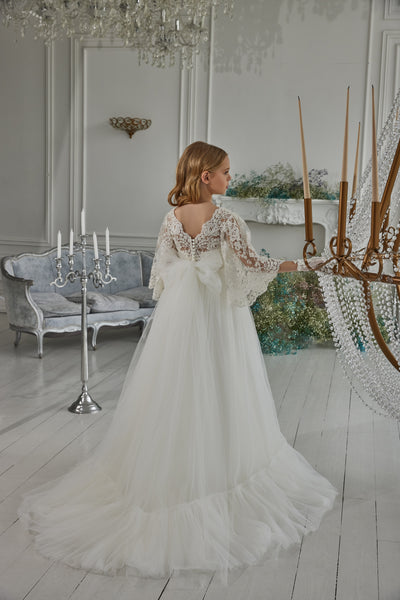 Pentelei Couture White Lace Communion & Special Occasion Gown