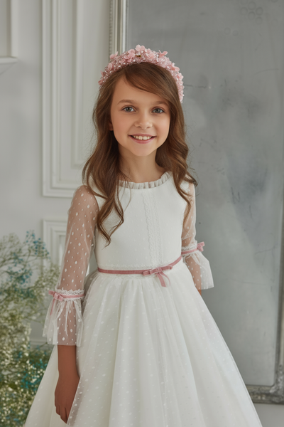 Pentelei Couture Aurelia Rose Girls Communion Gown