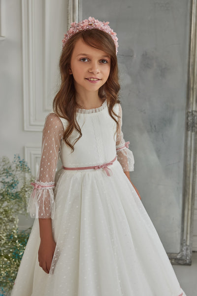 Pentelei Couture Aurelia Rose Girls Communion Gown