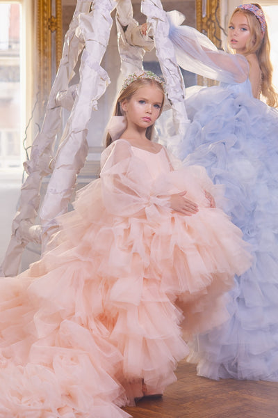 Whimsical Layered Tulle Gown for Girls | Pentelei Couture Special Occasion Dress