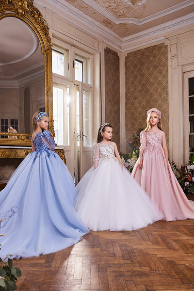 Pentelei Couture Girls Pageant Flower Girl Dress - Special Occasion