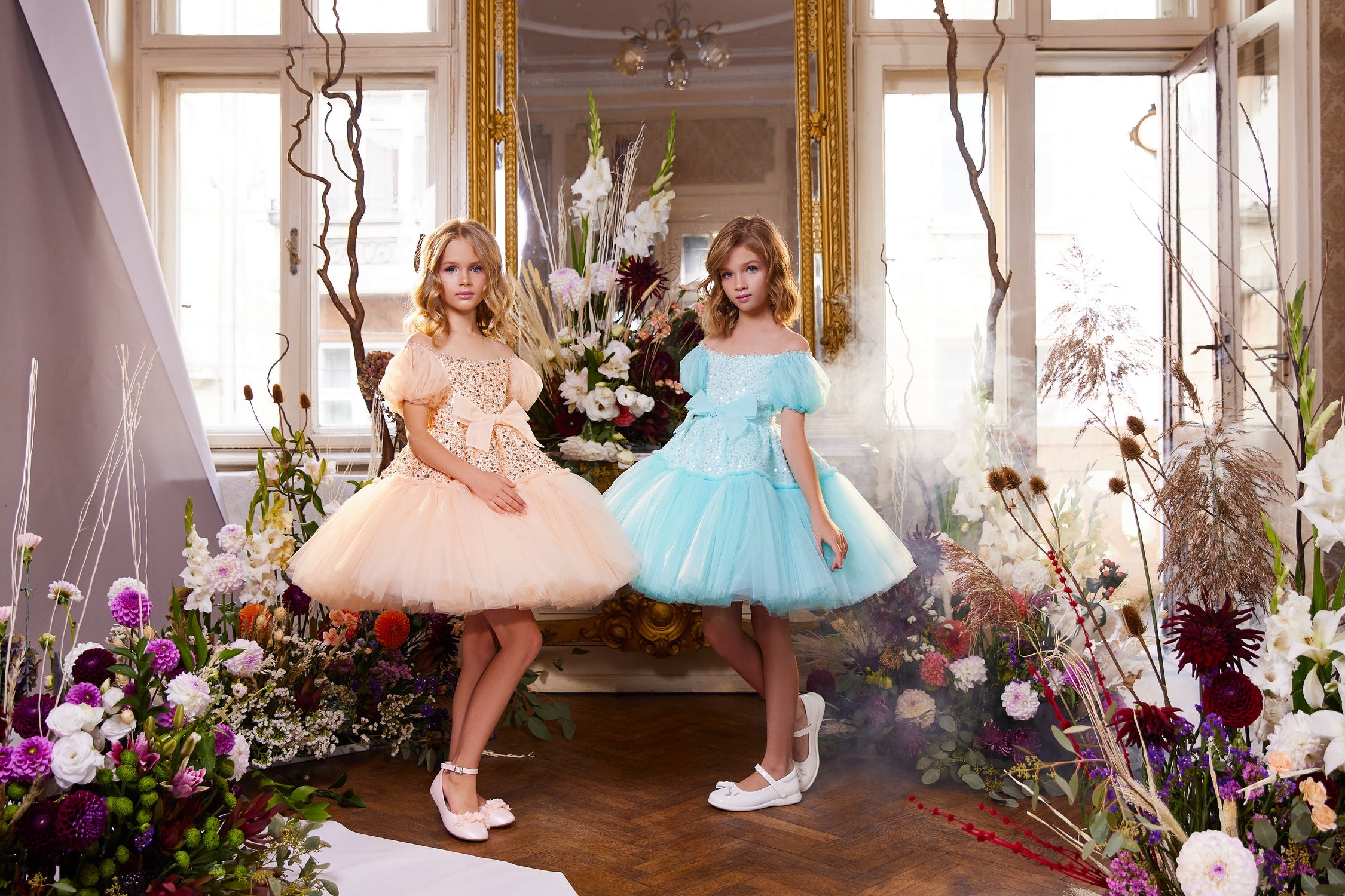 Special Occasion Girl Dress In Sequin Tulle Above The Knee Pageant Party Dress