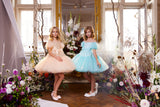 Special Occasion Girl Dress In Sequin Tulle Above The Knee Pageant Party Dress