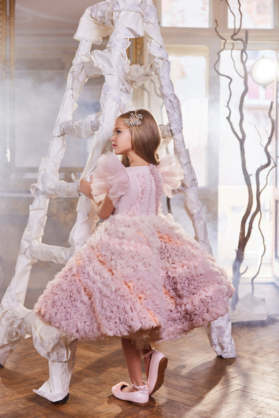 Luxurious Kid's Couture Dress - Pentelei Couture Dreamy Ruffled Princess Dress