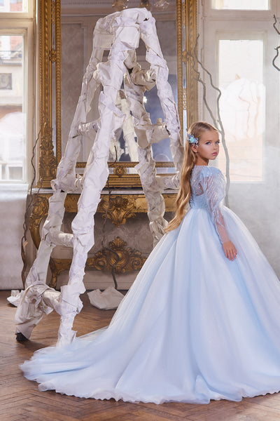 Elysian Sky Couture Gown - Elegant Blue Dress by Pentelei Couture