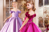 Pentelei Couture Girls Satin Pageant Dress – Perfect for Father-Daughter Dance