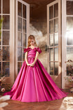 Pentelei Couture Girls Satin Pageant Dress – Perfect for Father-Daughter Dance