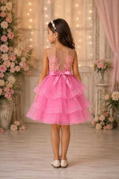 Fuchsia Floral Tulle Flower Girl Dress | Sparkle Collection