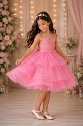 Fuchsia Floral Tulle Flower Girl Dress | Sparkle Collection