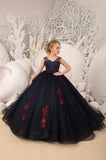 Pageant Tulle Flower Girl Gown Special Occasion Party Dress For Girls