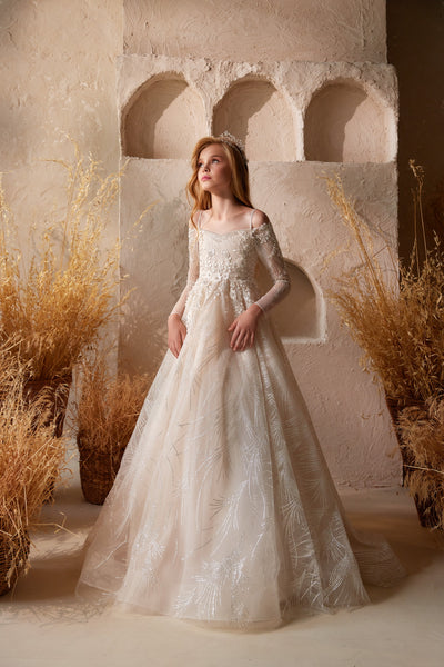 Pentelei Couture 3620 | Flower Girl Communion Dress | Blush Kids