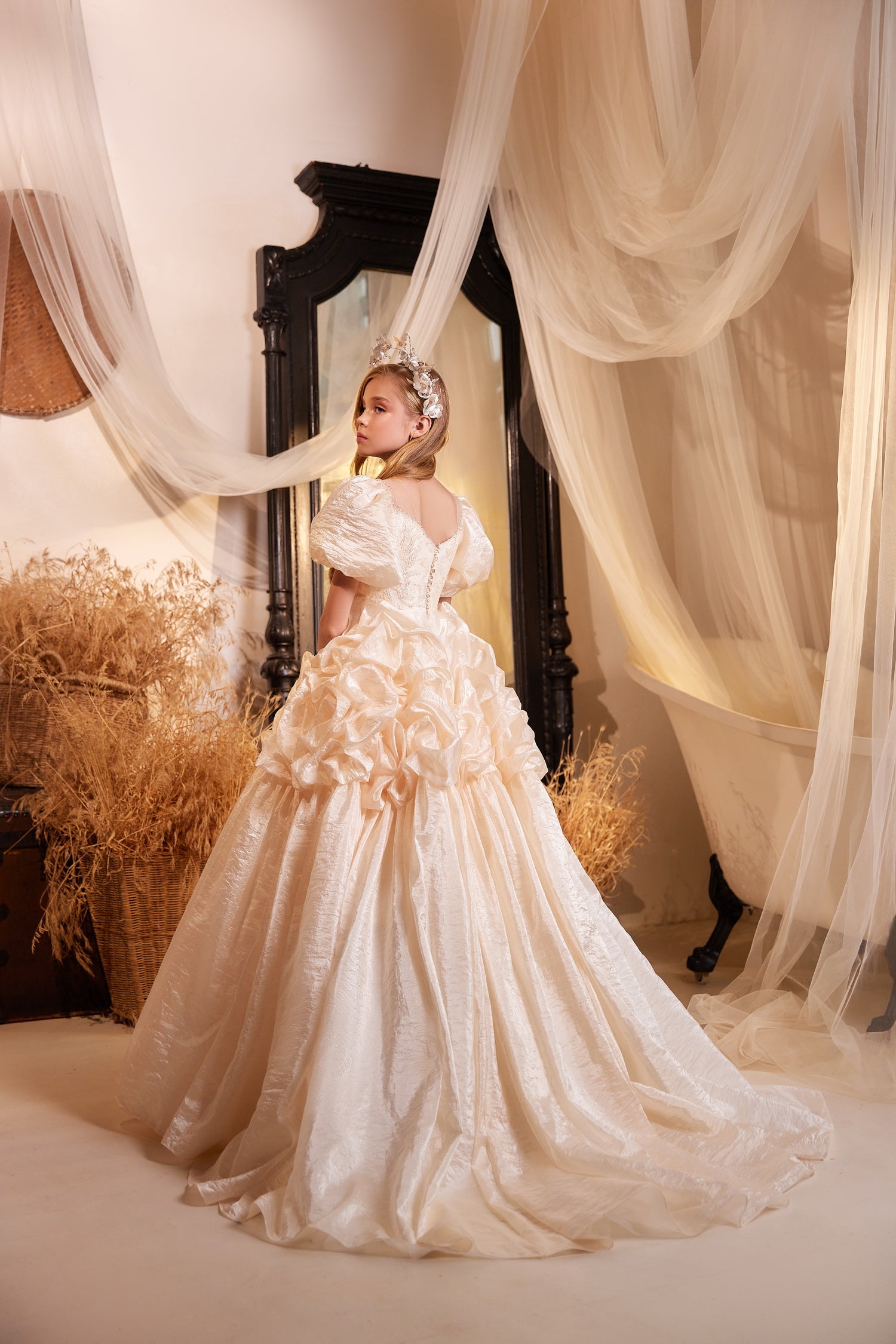 Pentelei Couture Ball Gown for Father-Daughter Dance | Formal Kids Gown Light Peach / 2-3 Yrs Pentelei Couture Ball Gown for Father-Daughter Dance | Formal Kids Gown Light Peach / 2-3 Yrs
