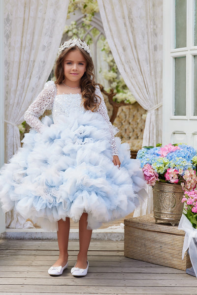Kids Gorgeous Ruffled Midi Dress | Pentelei Couture | Girls Pageant
