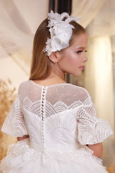 Evelina White Communion Gown – Classic Elegance by Pentelei Couture
