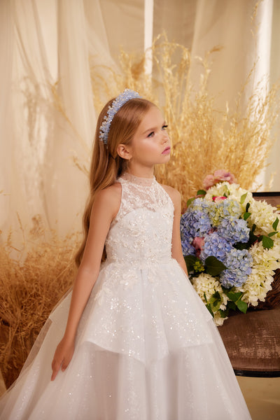 Kids Pageant Lace Tiered Dress | Pentelei Couture | Girls Special Event