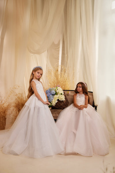 Kids Pageant Lace Tiered Dress | Pentelei Couture | Girls Special Event