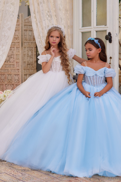 Princess-Inspired Blue Ball Gown | Pentelei Couture | Flower Girl Pageant