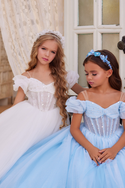 Princess-Inspired Blue Ball Gown | Pentelei Couture | Flower Girl Pageant